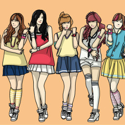 girls korea colorful music
